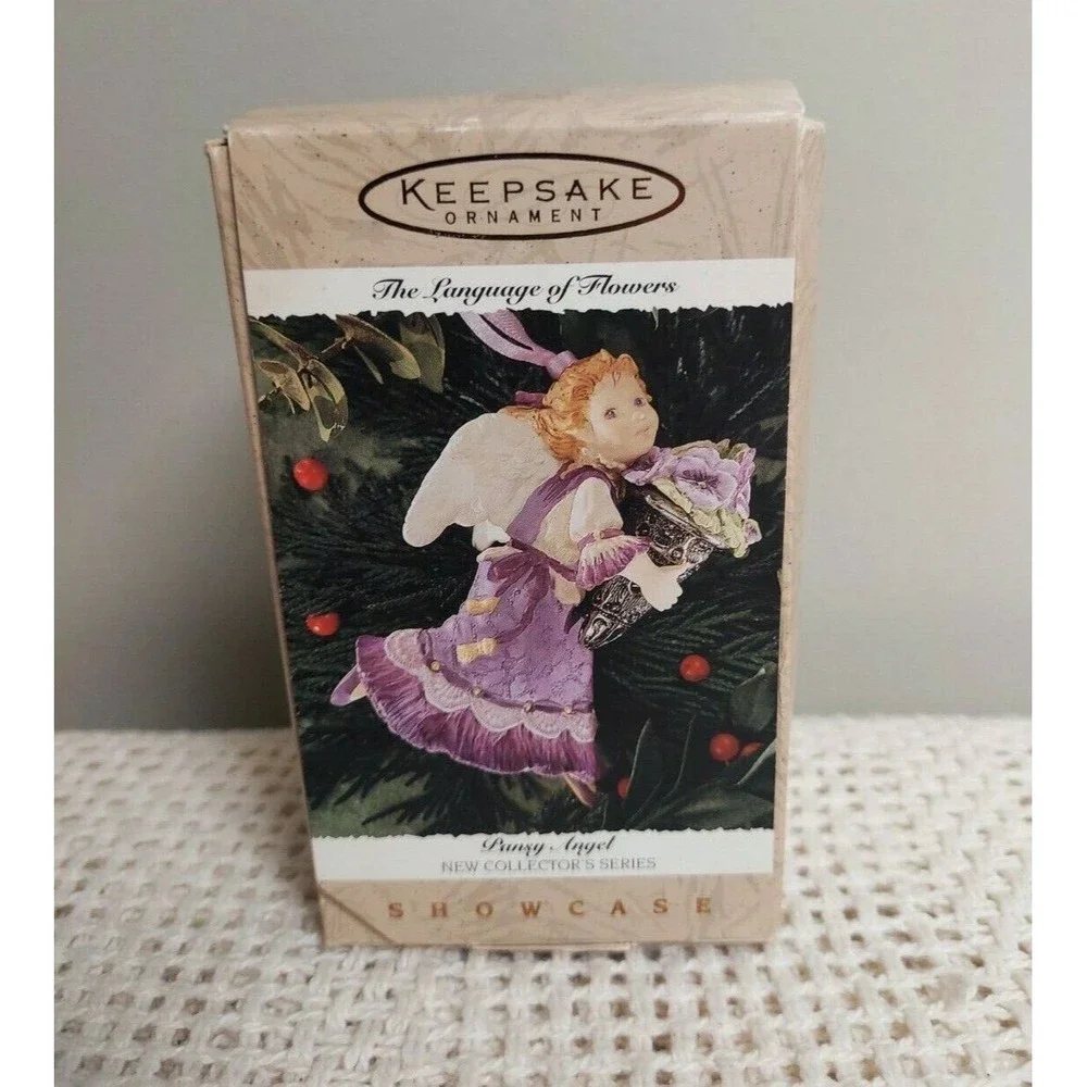Vintage Hallmark Keepsake Pansy‎ Angel Ornament 1997 Original Box
